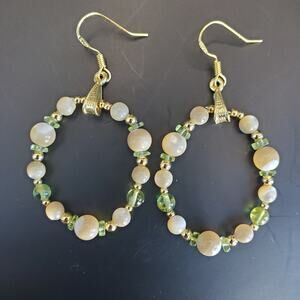 August Birthday Gift Peridot Earrings 24K Gold Filled Beaded Natural Jewelry